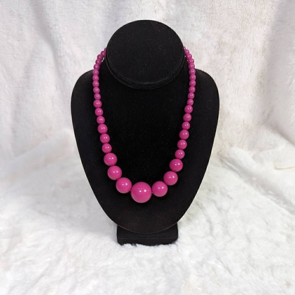 Claire Women's Bobble Necklace Pink 9" + 3" Extender